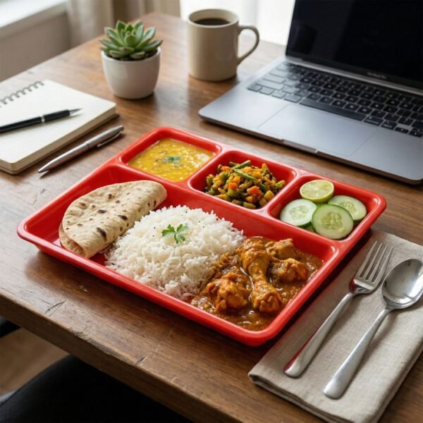 REdServing-06.jpg 32 × 25 Cm Multipurpose Compartment Serving Tray (1 Pc)