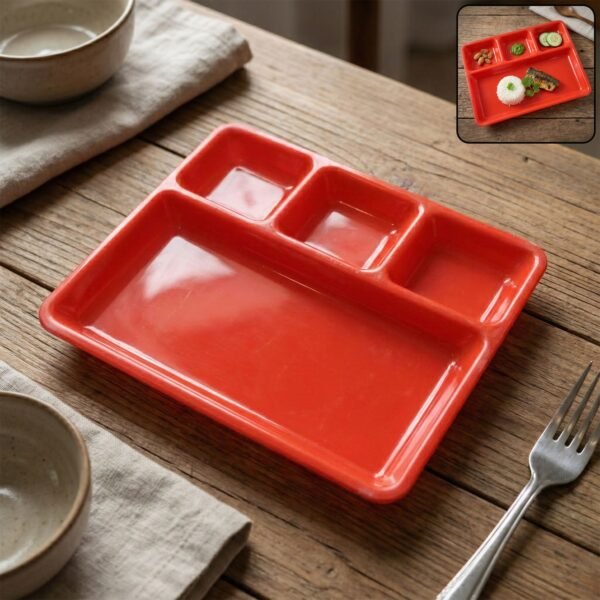 REdServing-WOSKU-01.jpg 32 × 25 Cm Multipurpose Compartment Serving Tray (1 Pc)