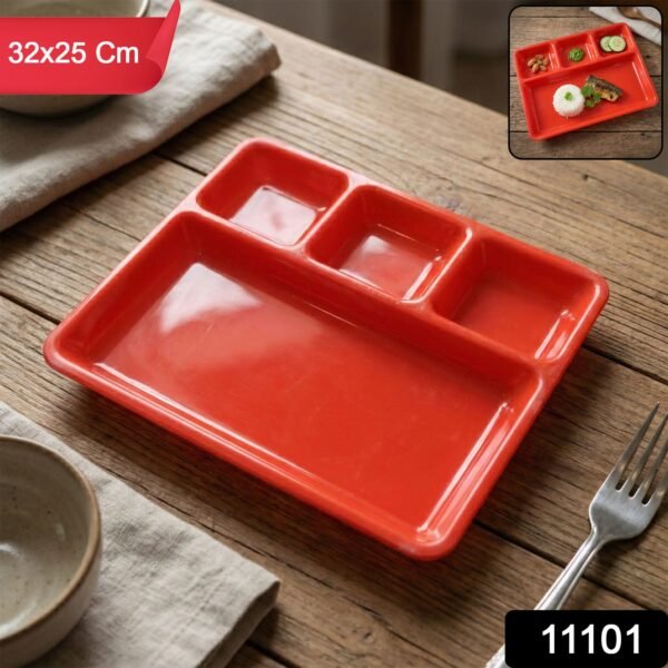REdServing-WSKU-01.jpg 32 × 25 Cm Multipurpose Compartment Serving Tray (1 Pc)