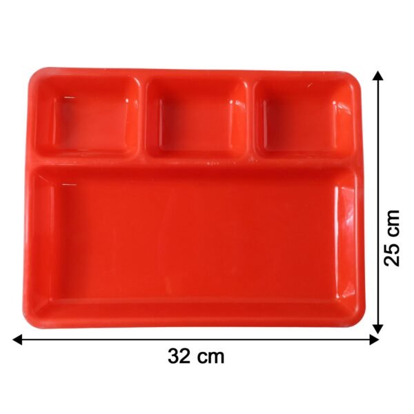 REdServing-size.jpg 32 × 25 Cm Multipurpose Compartment Serving Tray (1 Pc)