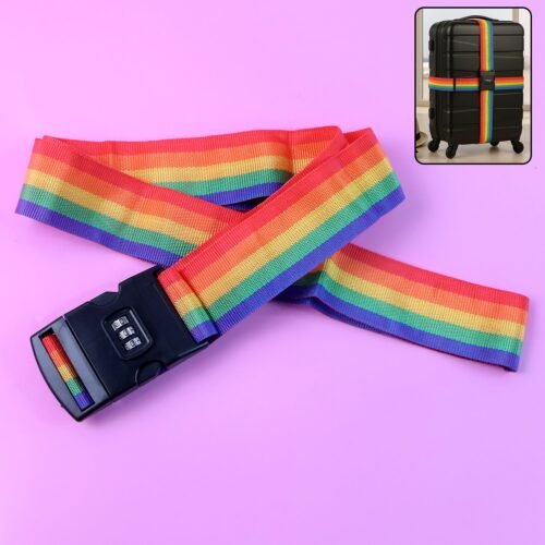 RainbowLuggageStrap-WOSKU-01.jpg Adjustable Luggage Security Strap - (1 Pc)