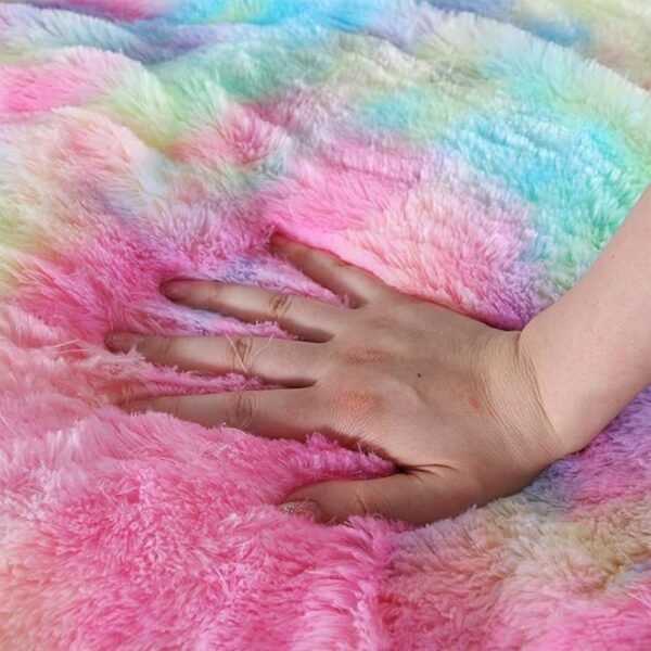 RainbowPillow-02.jpg Soft Plush Multicolor Rainbow Cushion Pillow (1 Pc)