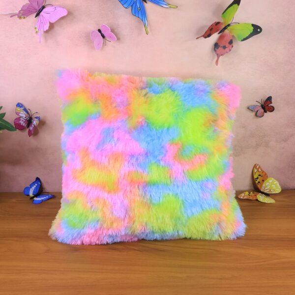 RainbowPillow-04.jpg Soft Plush Multicolor Rainbow Cushion Pillow (1 Pc)