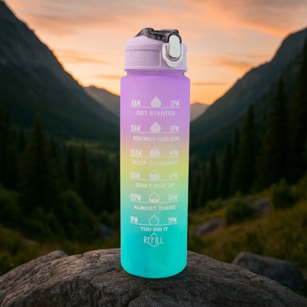 Motivational Water Bottle with Straw & Time Marker