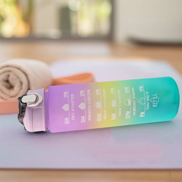 Motivational Water Bottle with Straw & Time Marker