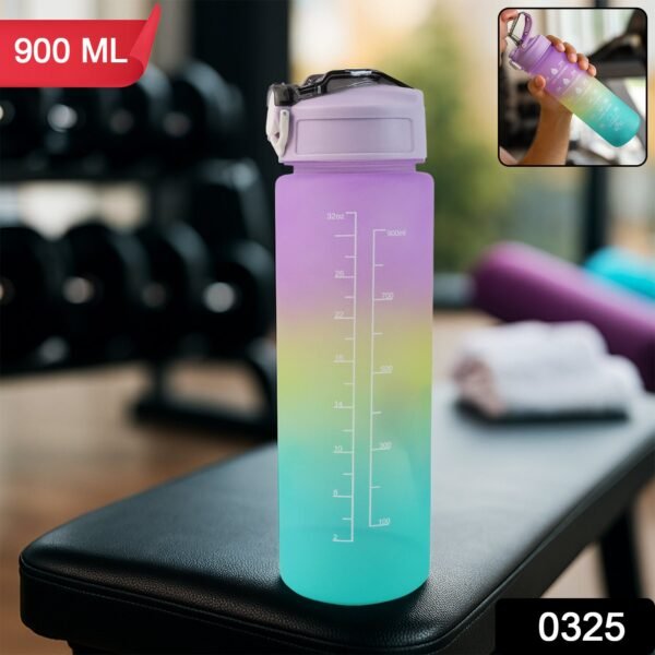 Motivational Water Bottle with Straw & Time Marker