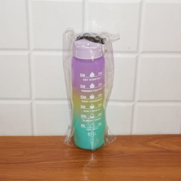 Motivational Water Bottle with Straw & Time Marker