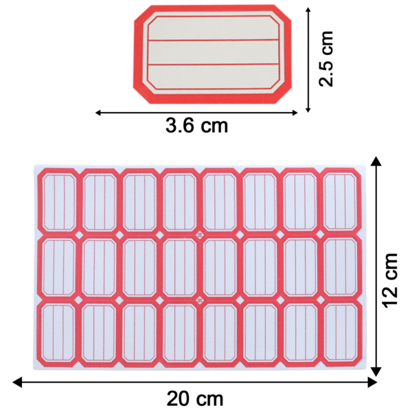 RedSticker-size.png 50 Sheets Self-Adhesive Label Stickers