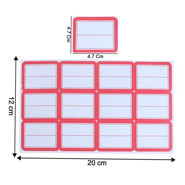 Redstricker-size.jpg 1 Sheets Self-Adhesive Label Stickers