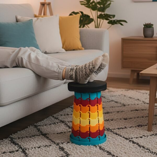 Collapsible Stool with Handle for Portable Seating (44x25.5 cm)