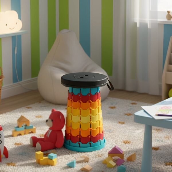 Collapsible Stool with Handle for Portable Seating (44x25.5 cm)