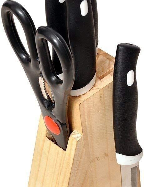SM8qe21wwzRhHh2NK6vXyduM6XFdq8IOeOsXfLmG.jpg Kitchen Knife Set with Wooden Block and Scissors, Chhari (5 pcs, Black)