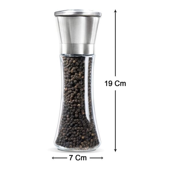 Salt-and-Pepper-Crusher-Grinder-07.jpg Premium Stainless Steel & Glass Manual Spice Grinder (1 Pc)