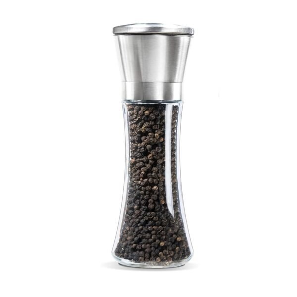 Salt-and-Pepper-Crusher-Grinder-08.jpg Premium Stainless Steel & Glass Manual Spice Grinder (1 Pc)