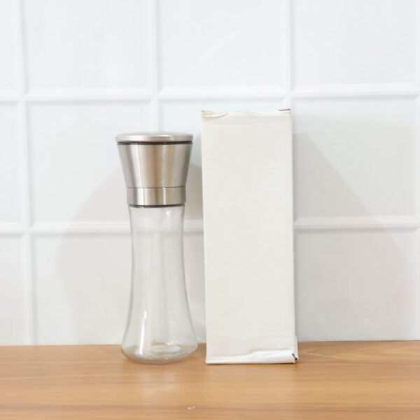 Salt-and-Pepper-Crusher-Grinder-09.jpg Premium Stainless Steel & Glass Manual Spice Grinder (1 Pc)