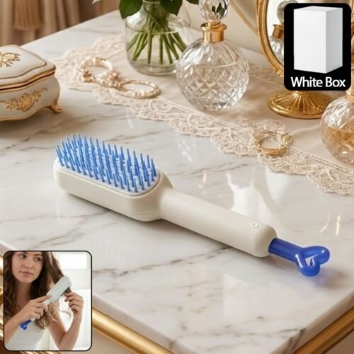 Self-CleaningHairbrush-WOSKU-01.jpg Self-Cleaning Hairbrush, Massage Comb (1 Pc / With Box), Hair accessories