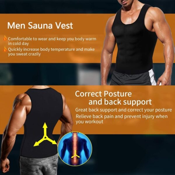 Men’s Slim Fit Sweat Shaper Tank Top (XXL/XXXL, 1 Pc)