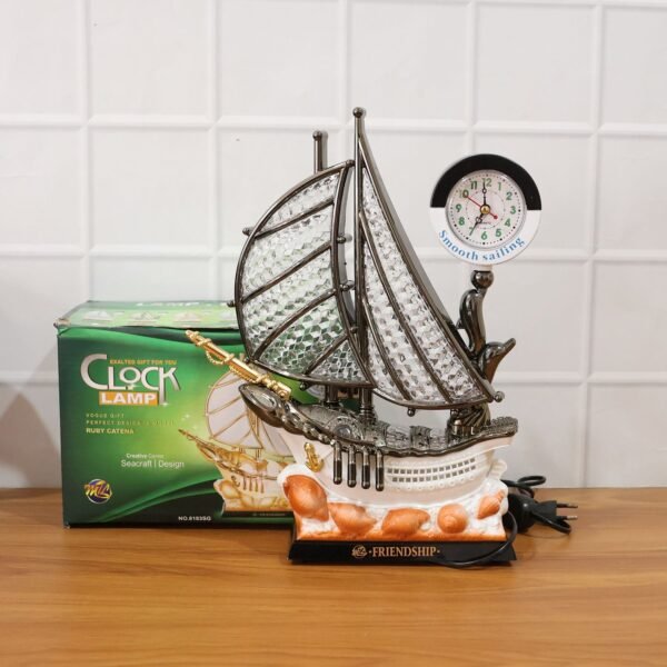 Decorative Ship Shape Clock Lamp (1 Pc)