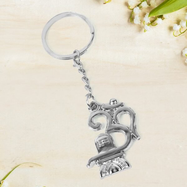 Shivling-Keychain-04.jpg Om with Shivling Metal Keychain (1 Pc)