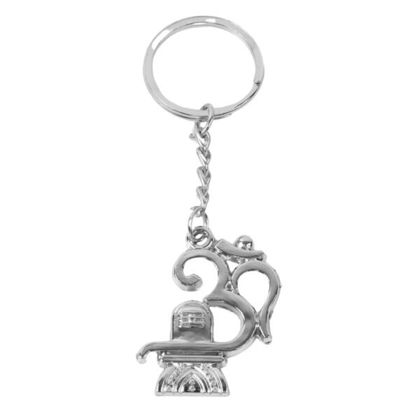 Shivling-Keychain-05.jpg Om with Shivling Metal Keychain (1 Pc)