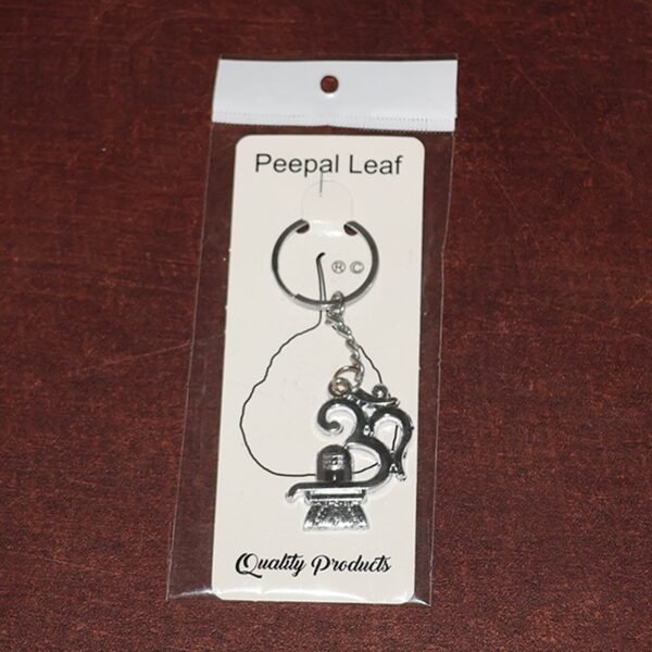 Shivling-Keychain-08.jpg Om with Shivling Metal Keychain (1 Pc)