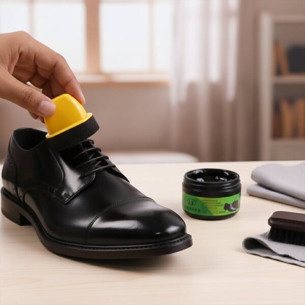 Shoe-Polish-02.jpg Black Shoe Polish Cream with Built-in Sponge Applicator (60 ML Approx)