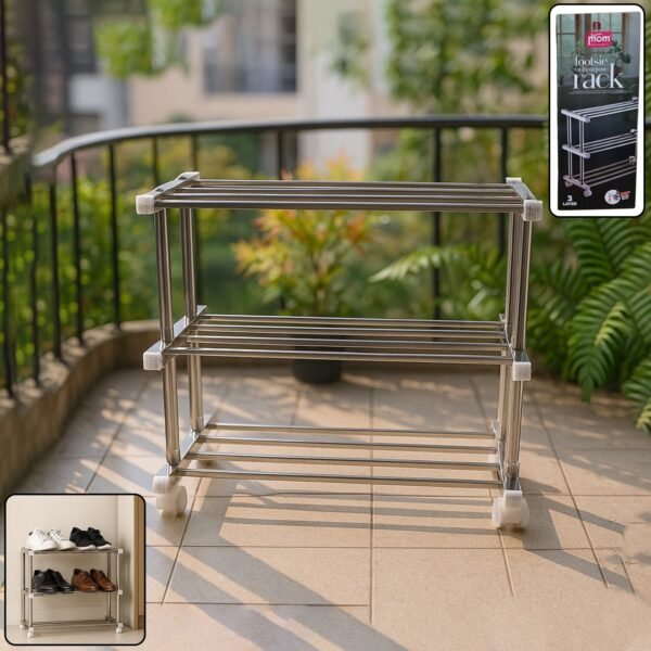 ShoeRack-WOSKU-01.jpg Supermom Stainless Steel Multipurpose Shoe & Storage Rack - (1 pc)