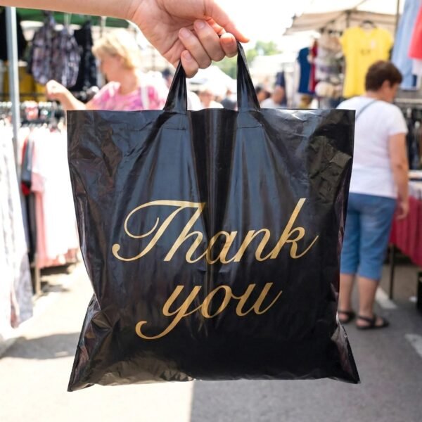 Shoppingbag-03.jpg black thank you printed carry bags mix size (4 Pc Set)
