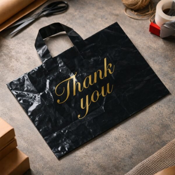Shoppingbag-05.jpg black thank you printed carry bags mix size (4 Pc Set)