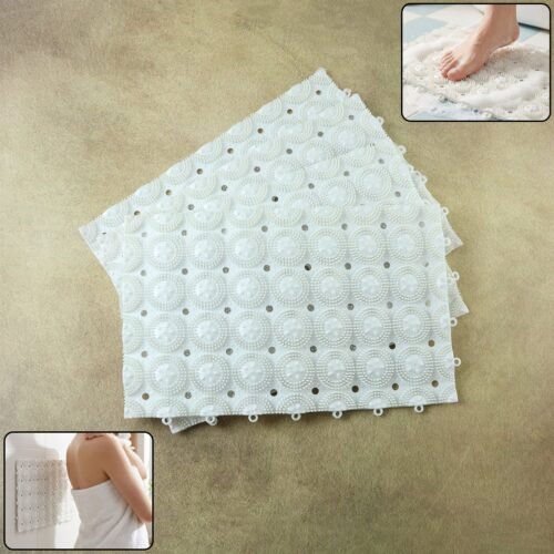 Shower-Back-_-Foot-Scrubber-01_52dfb71d-90e3-47b0-b2b0-dc4d1a73b5a1.jpg Anti-Slip Bathroom Massage Mat with Suction Cups (33 × 21 cm / 4 Pc)