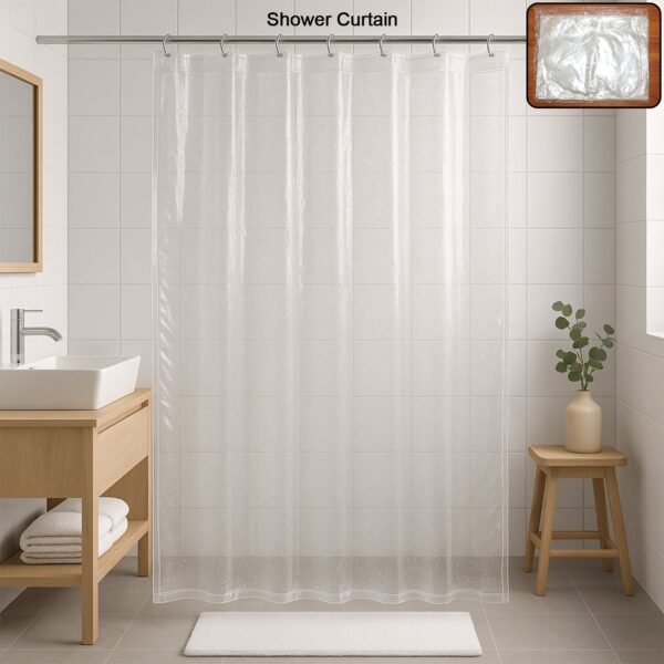 Transparent Waterproof Shower Curtain 75x52 Inch