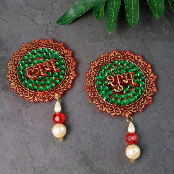 Shubh Labh Beaded Decorative Door Hanging (2 Pc)