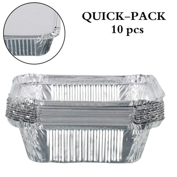 SilverFoilContainer-07.jpg Freshee Aluminium Food Container with Lid — 450 ml — 10 Pc