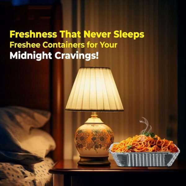 SilverFoilContainer-08.jpg Freshee Aluminium Food Container with Lid — 450 ml — 10 Pc