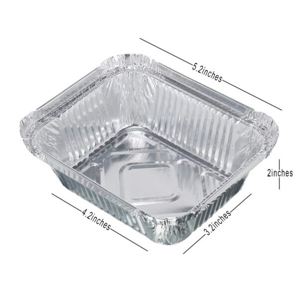 SilverFoilContainer-size.jpg Freshee Aluminium Food Container with Lid — 450 ml — 10 Pc