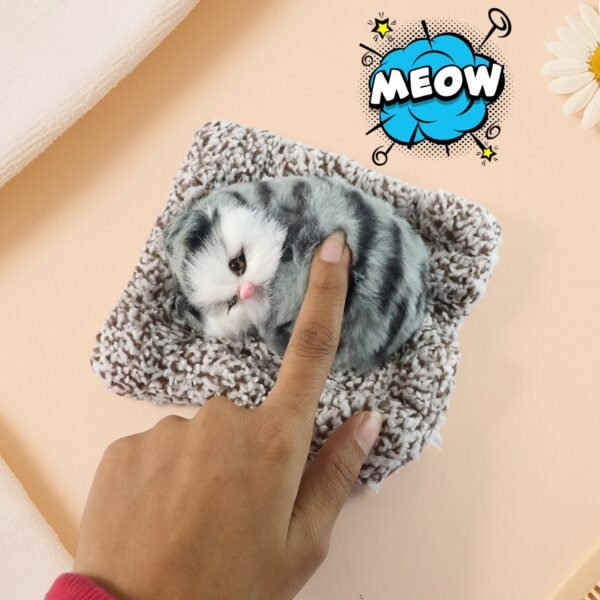 Soft Plush Cute Open-Eye Cat Car Dashboard Showpiece Toy (1 Pc)