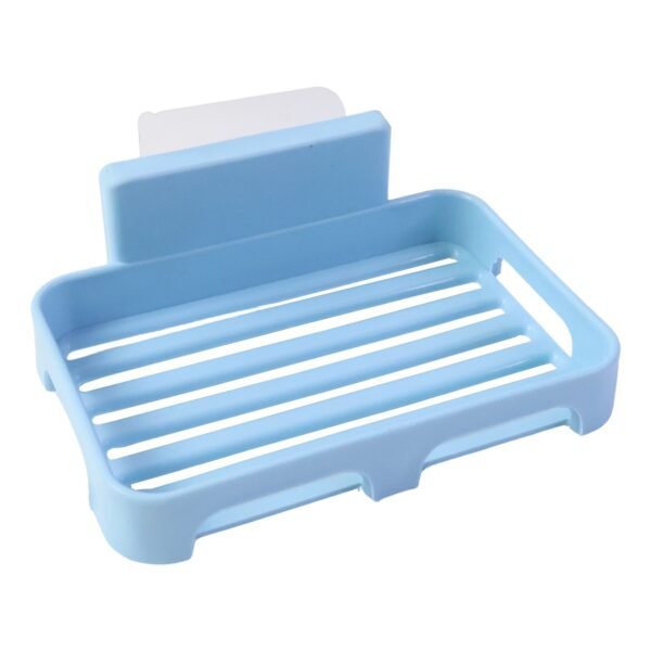 Self-Adhesive Wall Mount Plastic Soap Dish with Drain Slots