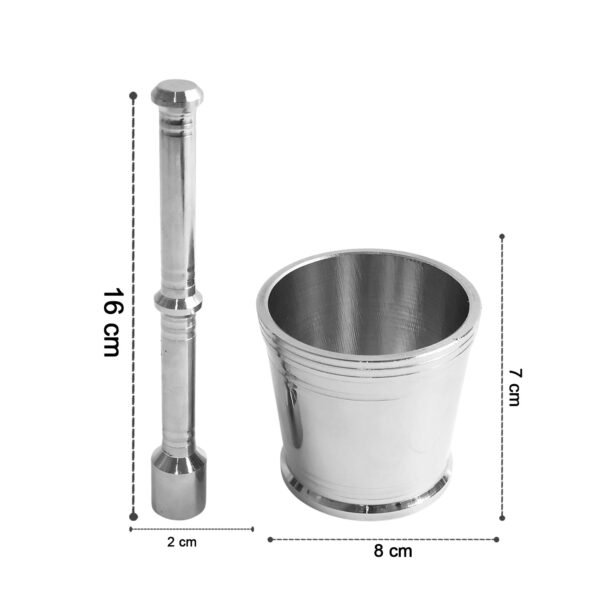 Heavy Duty Stainless Steel Mortar Pestle Set for Kitchen, Khalbatta Set (2 Pc Set)