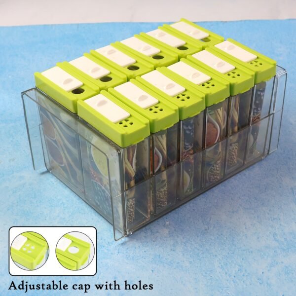 Classic Transparent Spice Rack with Stand – 12 Piece