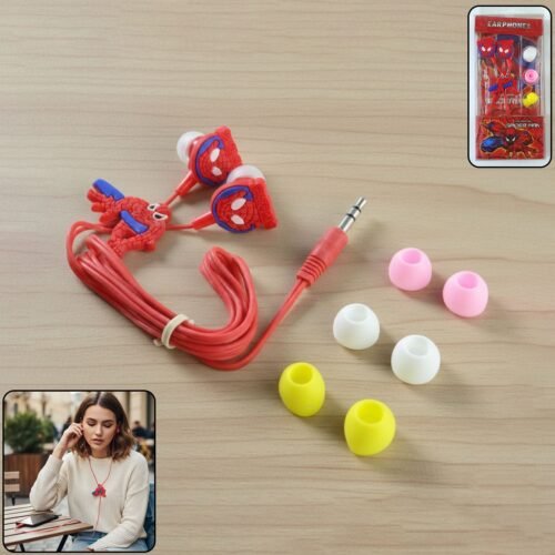 SpidermanEarphone-WOSKU-01.jpg Cartoon Character Wired In-Ear Earphones (1 Set)