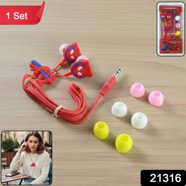 SpidermanEarphone-WSKU-01.jpg Cartoon Character Wired In-Ear Earphones (1 Set)