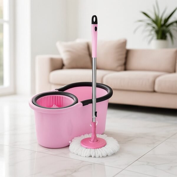 Quick Spin Mop With Steel Spin, Bucket Floor Cleaning, Easy Wheels & Big Bucket, Floor Cleaning Mop with Bucket