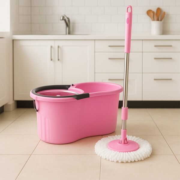 Quick Spin Mop With Steel Spin, Bucket Floor Cleaning, Easy Wheels & Big Bucket, Floor Cleaning Mop with Bucket