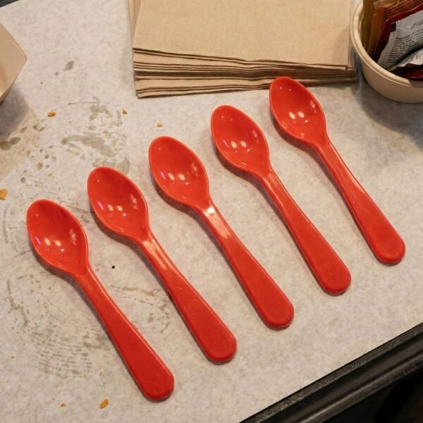 Food Plastic Spoon Set Table Spoon Tea Spoon Coffee Spoon  Heat Resistant 5 Pc