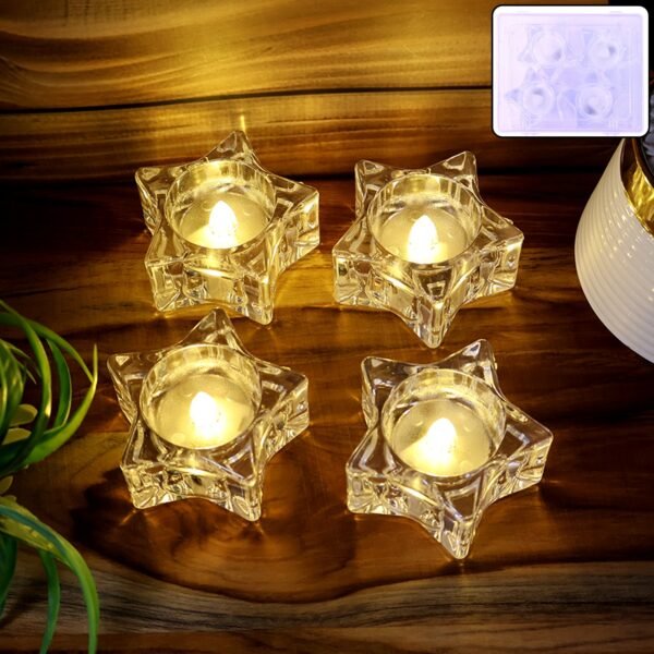 Star-LED-Candle-Lights-01.jpg Flameless Star-Shaped LED Candles (4 Pc / Set)
