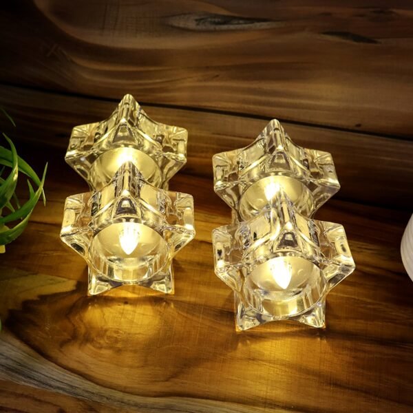 Star-LED-Candle-Lights-04.jpg Flameless Star-Shaped LED Candles (4 Pc / Set)
