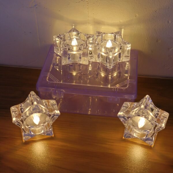 Star-LED-Candle-Lights-08.jpg Flameless Star-Shaped LED Candles (4 Pc / Set)