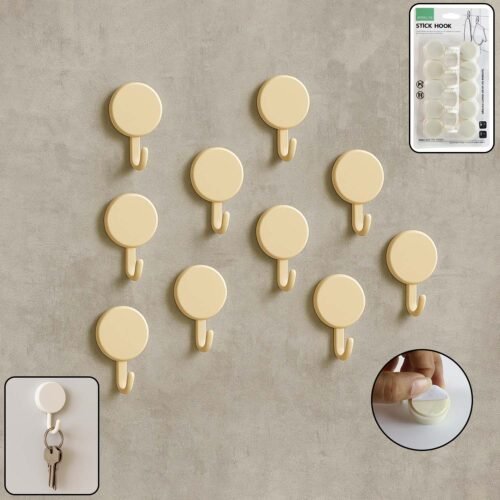 StickHook-WOSKU-01.jpg Self Adhesive Round Wall Hooks (10 Pc)