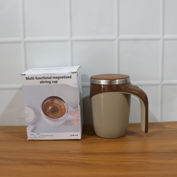 Stirring Coffee Mug | Magnetic Stirring Coffee Cup | Stainless Steel Mug for Milk | Travel Mixing Cup | Self Stirring Coffee Mug, Suitable for Coffee / Milk / Hot Chocolat | Battery Operated ( Battery Not Included)