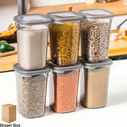 Storage-Containers-01_8df4adc4-3a1f-41f3-959e-71ca06f493c4.jpg Plastic Multipurpose Kitchen Storage / fridge Container (1200 ML, 6 Pc)